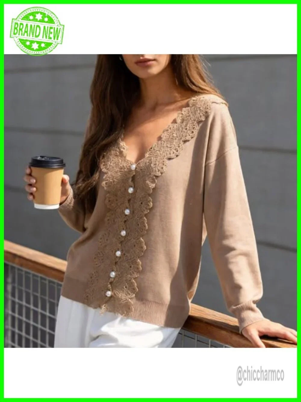 Knitted Lace Cardigan Button Down Bolero Shrug Scallop Trim Elegant Dressy